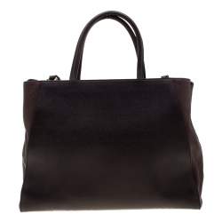 Pre Owned Fendi Dark Brown Leather Medium 2jours Tote