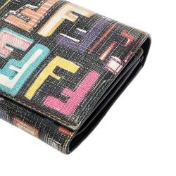 Pre Owned Fendi Multicolor Zucca Coated Canvas Wallet