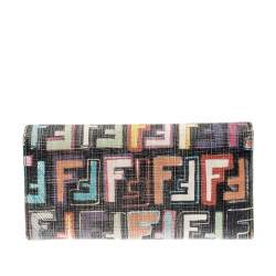 Pre Owned Fendi Multicolor Zucca Coated Canvas Wallet