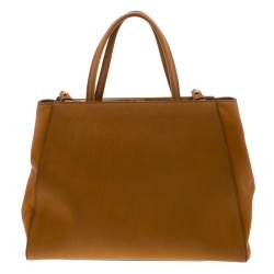 Pre Owned Fendi Caramel Brown Leather Medium 2jours Tote