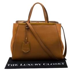 Pre Owned Fendi Caramel Brown Leather Medium 2jours Tote