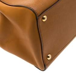 Pre Owned Fendi Caramel Brown Leather Medium 2jours Tote