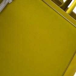Pre Owned Fendi Yellow Leather Medium 2jours Tote
