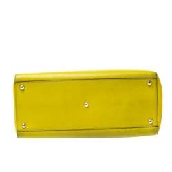 Pre Owned Fendi Yellow Leather Medium 2jours Tote