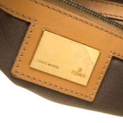 Pre Owned Fendi Beige Zucchino Canvas and Leather Hobo