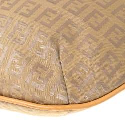 Pre Owned Fendi Beige Zucchino Canvas and Leather Hobo