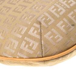Pre Owned Fendi Beige Zucchino Canvas and Leather Hobo