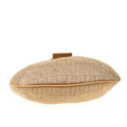 Pre Owned Fendi Beige Zucchino Canvas and Leather Hobo