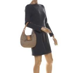 Pre Owned Fendi Beige Zucchino Canvas and Leather Hobo