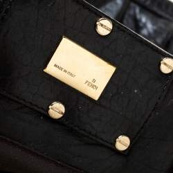 Pre Owned Fendi Black Leather Mia Shoulder Bag
