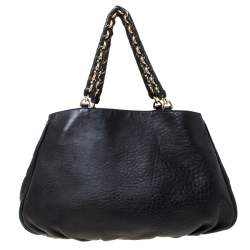Pre Owned Fendi Black Leather Mia Shoulder Bag