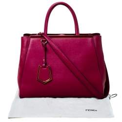 Pre Owned Fendi Burgundy Leather Medium 2Jours Tote