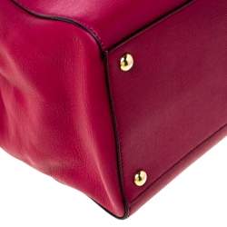 Pre Owned Fendi Burgundy Leather Medium 2Jours Tote