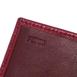 Pre Owned Fendi Red Leather Flap Continental Wallet