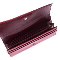 Pre Owned Fendi Red Leather Flap Continental Wallet