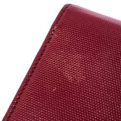 Pre Owned Fendi Red Leather Flap Continental Wallet