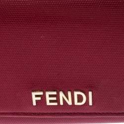 Pre Owned Fendi Red Leather Flap Continental Wallet