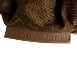 Pre Owned Fendi Brown/Black Stripe Perforated Leather Chef Chain Hobo