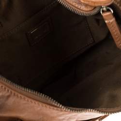 Pre Owned Fendi Tan Leather Mamma Baguette Bag