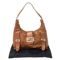 Pre Owned Fendi Tan Leather Mamma Baguette Bag