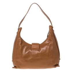 Pre Owned Fendi Tan Leather Mamma Baguette Bag