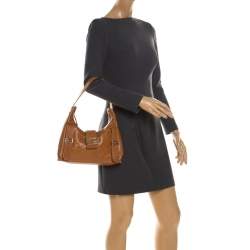 Pre Owned Fendi Tan Leather Mamma Baguette Bag