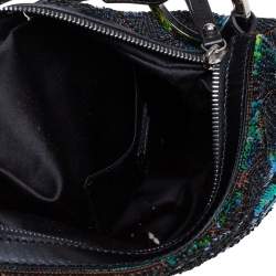Pre Owned Fendi Blue/Green Sequin Oyster Hobo