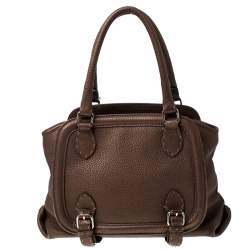  Fendi Bronze Selleria Leather Romano Equestrian Satchel