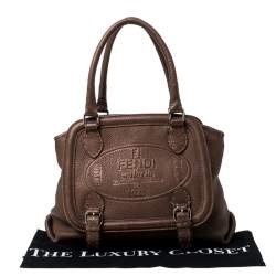  Fendi Bronze Selleria Leather Romano Equestrian Satchel