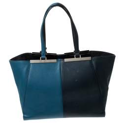 Pre Owned Fendi Bi Color Leather 3 Jours Tote