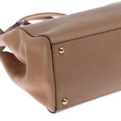 Pre Owned Fendi Beige Leather Medium 2Jours Tote