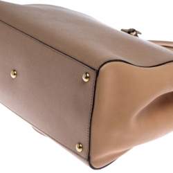 Pre Owned Fendi Beige Leather Medium 2Jours Tote