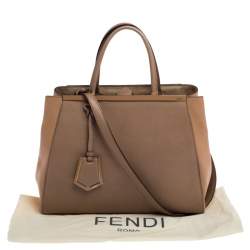 Pre Owned Fendi Beige Leather Medium 2Jours Tote