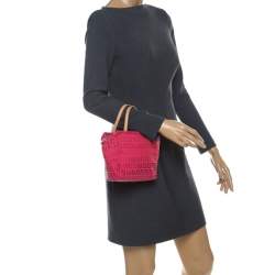 Pre Owned Fendi Red/Pink Zucchino Canvas Pochette 