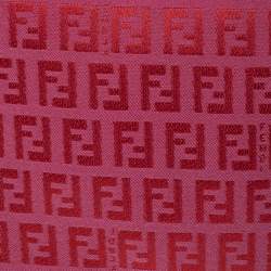 Pre Owned Fendi Red/Pink Zucchino Canvas Pochette 