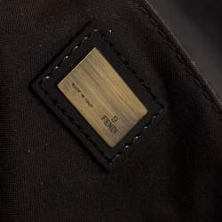 Pre Owned Fendi Brown/Black Striped Velvet and Calfhair B Bis Shoulder Bag