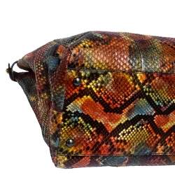 Pre Owned Fendi Multicolor Python Large Peeakboo Top Handle Bag
