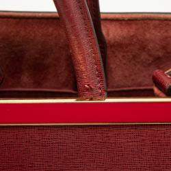 مملوكة مسبقًا Fendi Burgundy Leather Medium 2jours Tote
