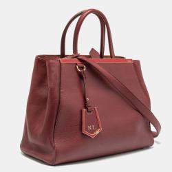 مملوكة مسبقًا Fendi Burgundy Leather Medium 2jours Tote