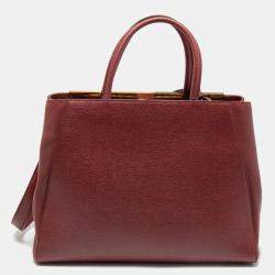 مملوكة مسبقًا Fendi Burgundy Leather Medium 2jours Tote