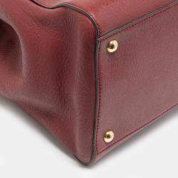 مملوكة مسبقًا Fendi Burgundy Leather Medium 2jours Tote