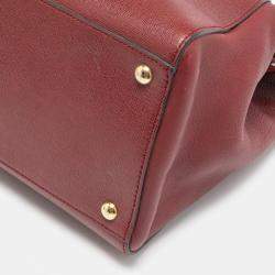 مملوكة مسبقًا Fendi Burgundy Leather Medium 2jours Tote