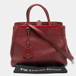 مملوكة مسبقًا Fendi Burgundy Leather Medium 2jours Tote