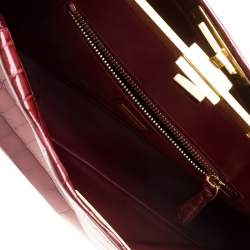 Fendi Red Crocodile Large Peekaboo Top Handle Bag