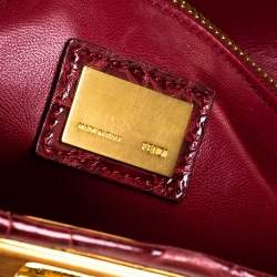 Fendi Red Crocodile Large Peekaboo Top Handle Bag
