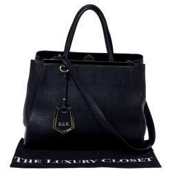 Pre Owned Fendi Black Leather Medium 2Jours Tote