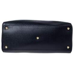 Pre Owned Fendi Black Leather Medium 2Jours Tote