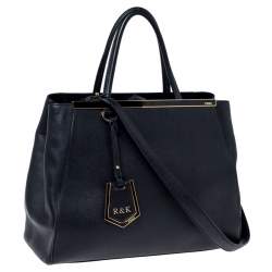 Pre Owned Fendi Black Leather Medium 2Jours Tote