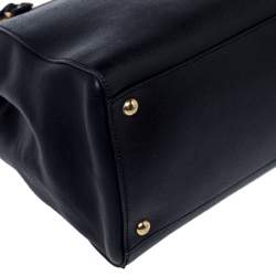 Pre Owned Fendi Black Leather Medium 2Jours Tote