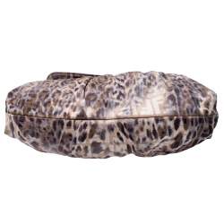 Pre Owned Fendi Brown Zucca Animal Print Canvas and Lizard Chef Shoulder Bag